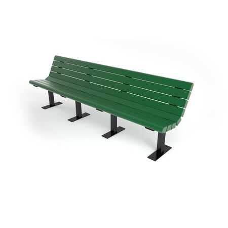 Frog Furnishings Green 8' Jameson Bench Surface Mount w/ Black Frame PB 8GREBFJAM